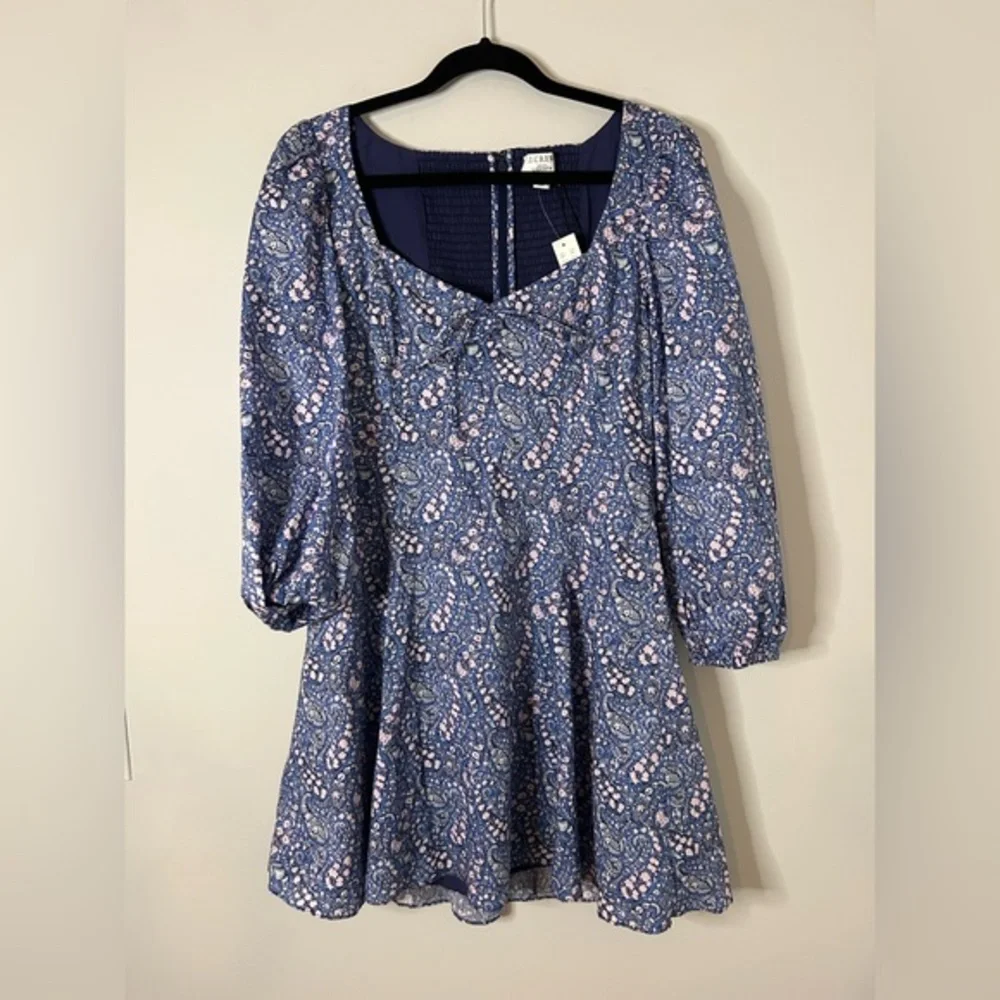 NWT J. Crew Sweetheart Long-Sleeve Mini Dress in Liberty®‎ Bourton Bloom Fabric - Picture 4 of 8